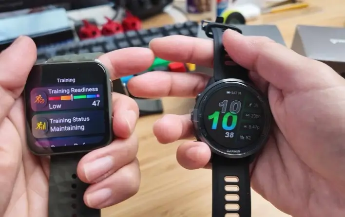 Garmin Venu X1 on the left VS Forerunner 970 on the right
