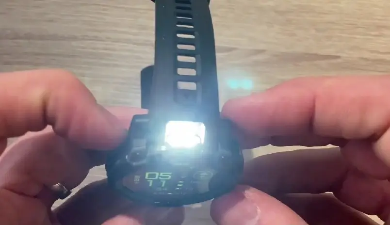 Garmin Instinct 3 with Flashlight On