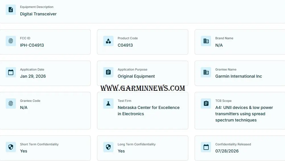 Garmin Marine Devices FCC